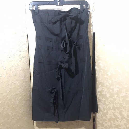 Abito tubino Moschino vintage nero nastro fiocco accento taglia 10