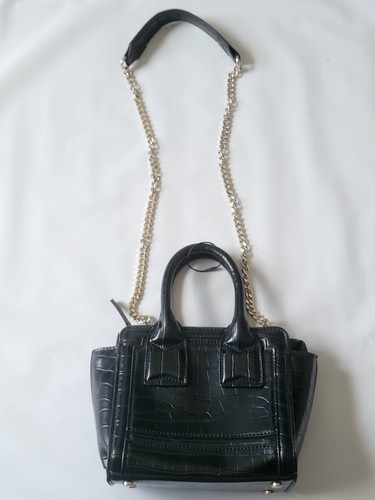 Mini borsa a tracolla Zara Faux Croc nera