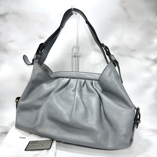Borsa FENDI Doctor in pelle grigia Hobo Borsa Autentica