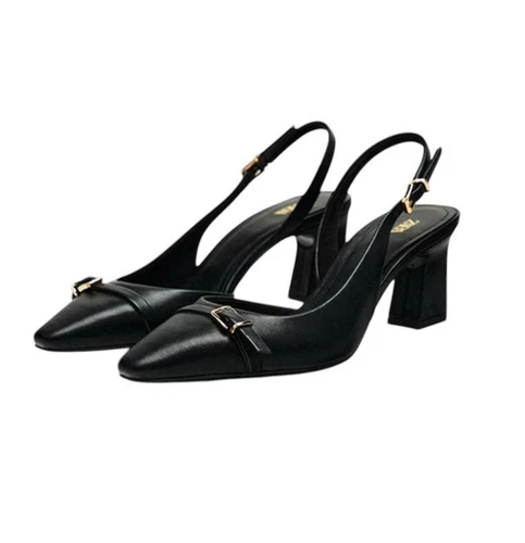 ZARA Half d'Orsay Slingback Pump con tacco a blocco taglia 42 U.S. 11