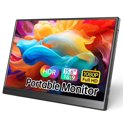 NOTHING NEW WCV Portable Monitor 15.6 Inch 1080P USB C HDMI Ultra Slim Travel Monitor with
