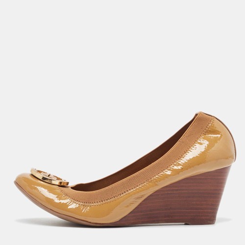 Décolleté Tory Burch beige in pelle verniciata Carolina taglia 39