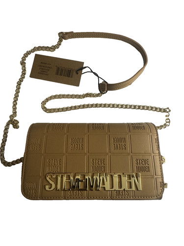 Steve Madden Double Crossbody Bag Womens Purse G Chain Embossed NWT