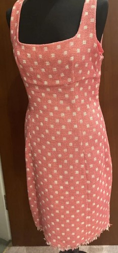 Abito Barbie Moschino economico e chic rosa e panna aderente taglia 12