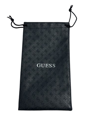GUESS Custodia per occhiali da sole in pelle nera 7 5" marsupio con coulisse porta borsa
