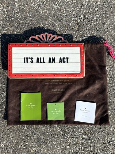 KATE SPADE IT’S ALL AN ACT MARQUEE CLUTCH RARE W dust Bag EUC