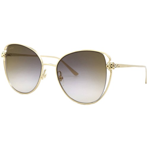 CARTIER GLASSES Cartier Panthere De Cartier G Flash Grey Butterfly Ladies Sunglasses CT0236S