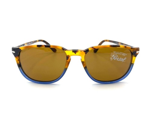 Persol PO3019S Sunglasses 1120 33 Brown Tortoise Opal Blue Brown Lens 55mm