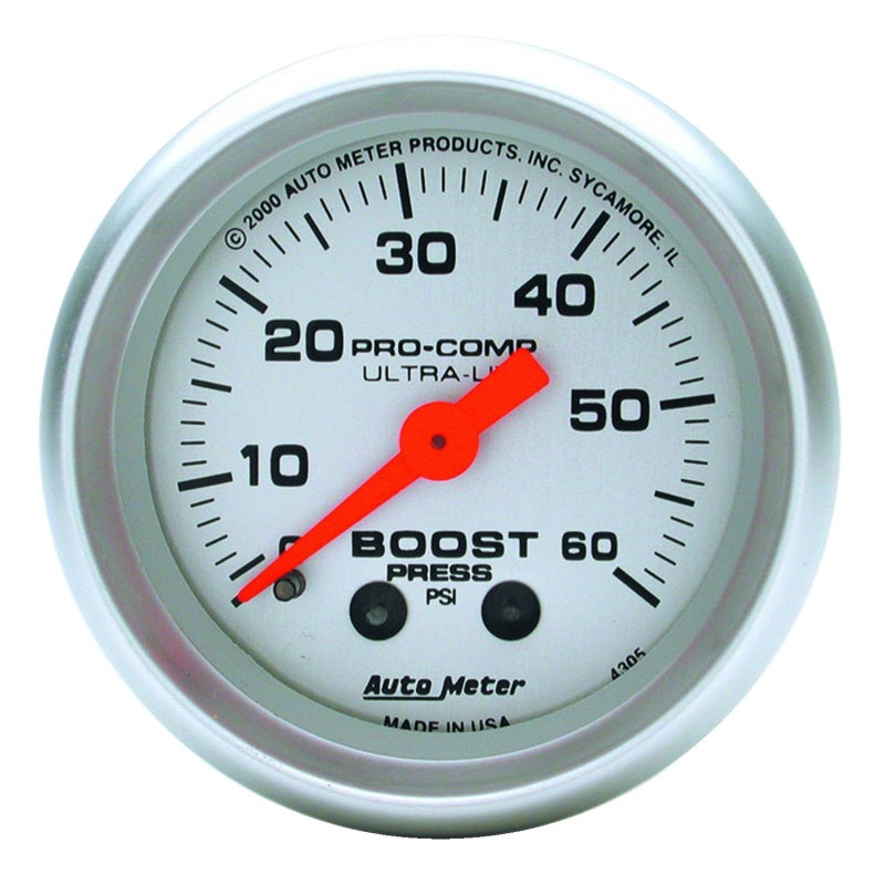 Autometer Ultra Lite 52mm 60 PSI Mechanical  Boost Gauge