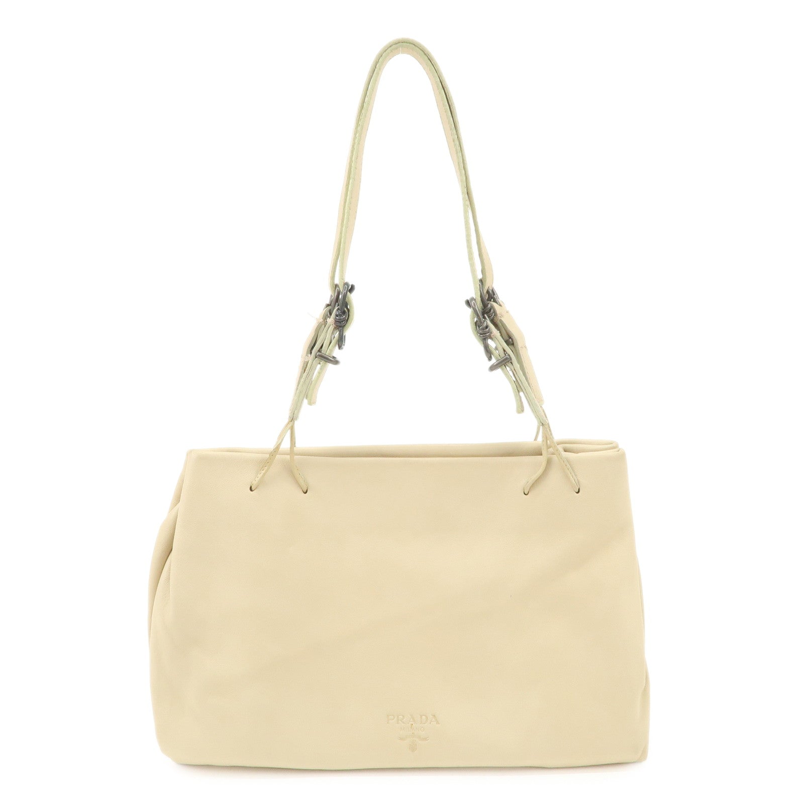 DCT VINTAGE PRADA Nappa Leather Hand Bag Shoulder Bag Ivory