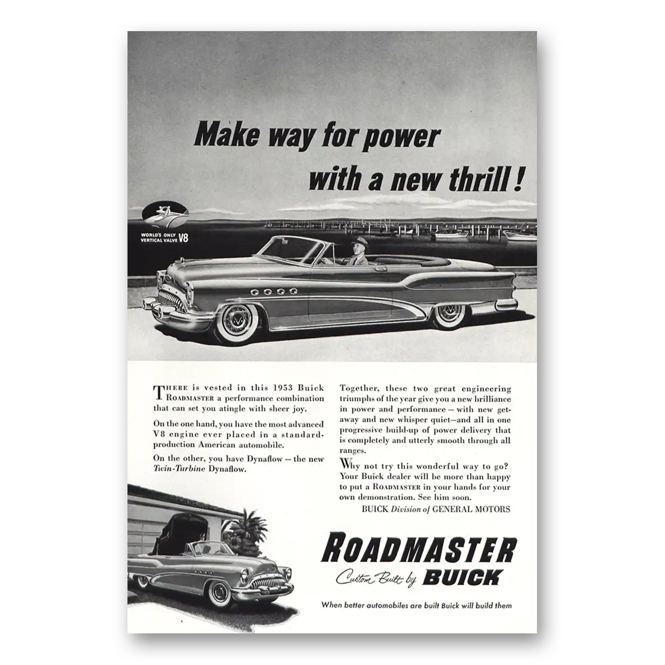 RELICPAPER 1953 Buick Roadmaster Print Ad   Convertible