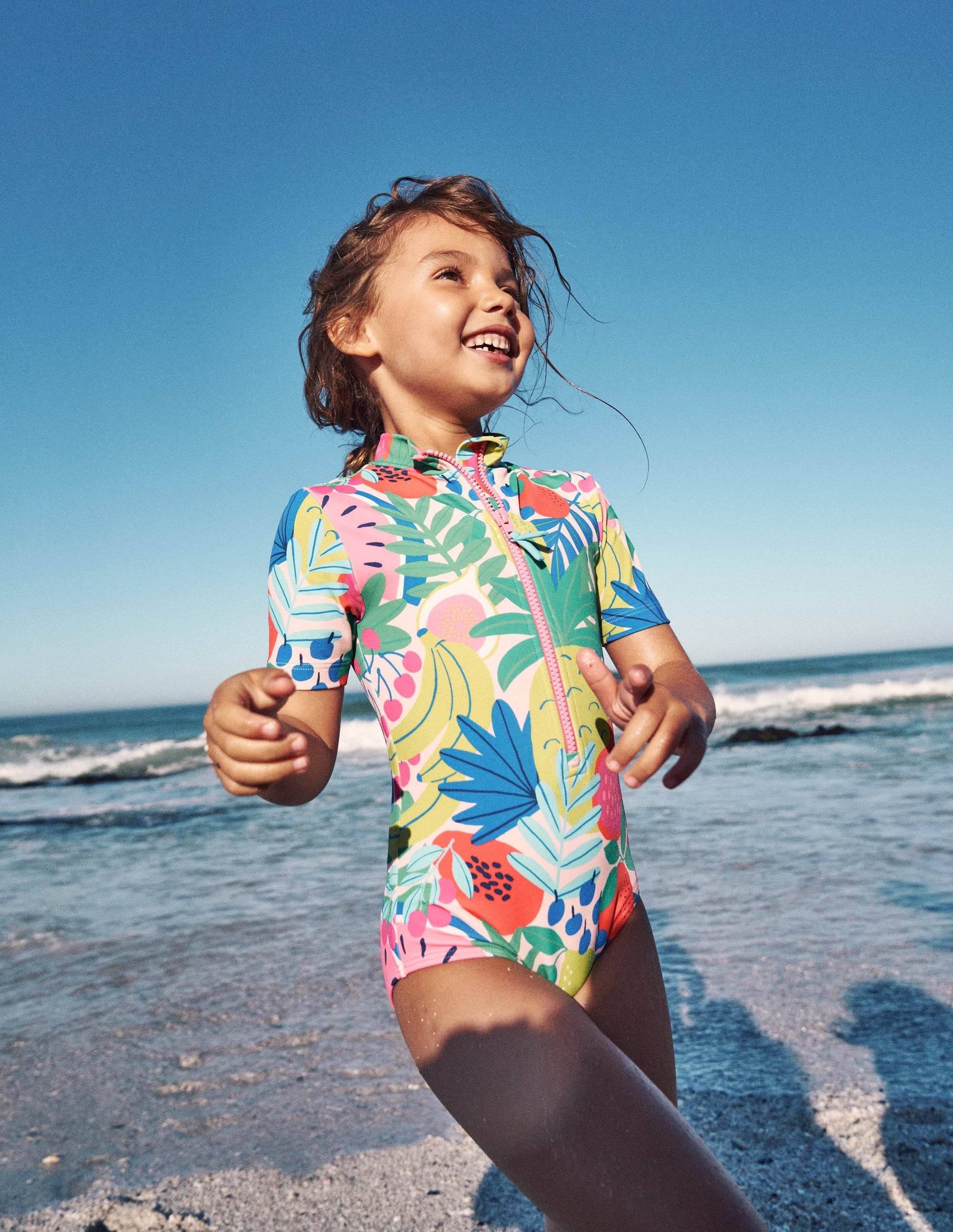 BODEN Short sleeved Swimsuit Multi Tropical Fruit