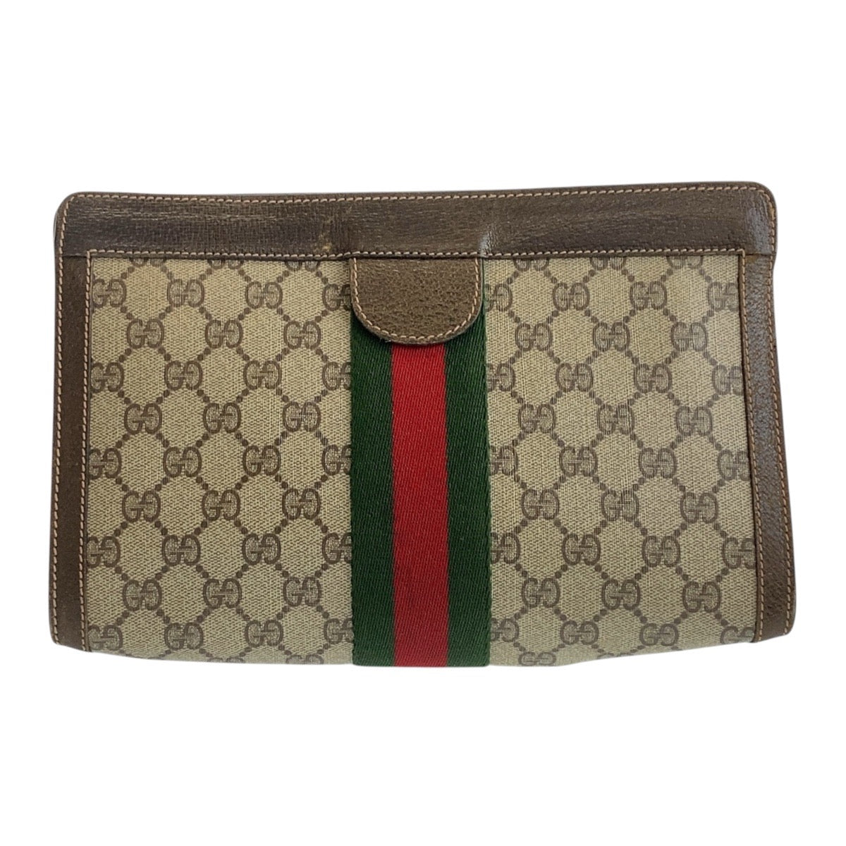 GUCCI Clutch bag 67 014 2125 GG Supreme Canvas beige Old Gucci Shelly Line