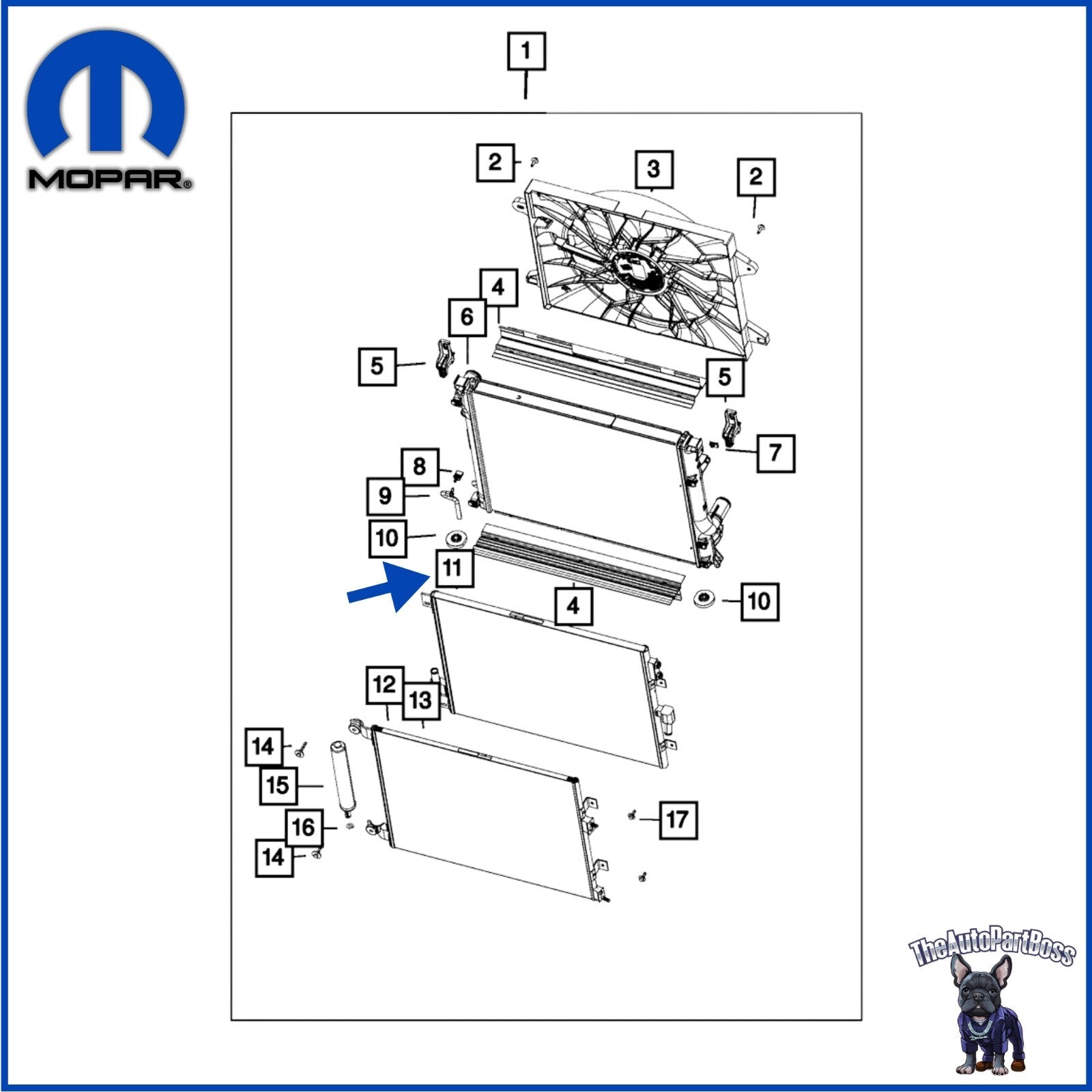 Low Temperature And Trans Cooler Cooler OEM Mopar 68272789AA