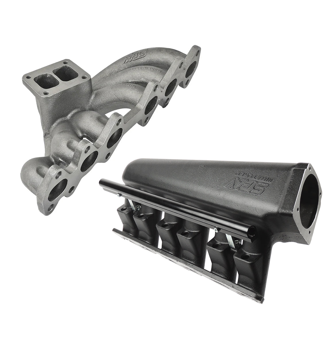 SPA TURBO USA For 2JZ GTE TOP MOUNT TWIN SCROLL TURBO MANIFOLD + INTAKE MANIFOLD