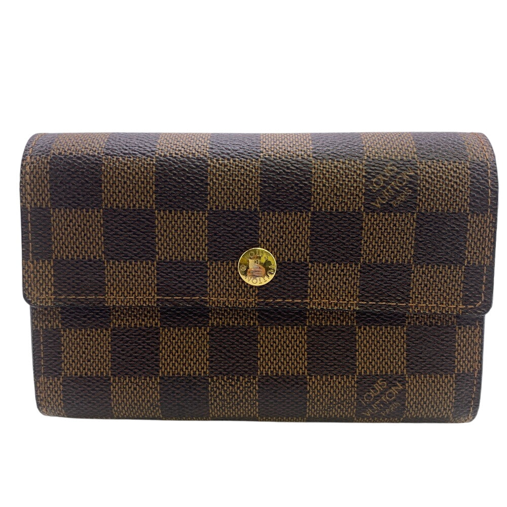 LOUIS VUITTON Bifold Wallet N61202 Damier Brown Damier Porte Tresor Etui Papier