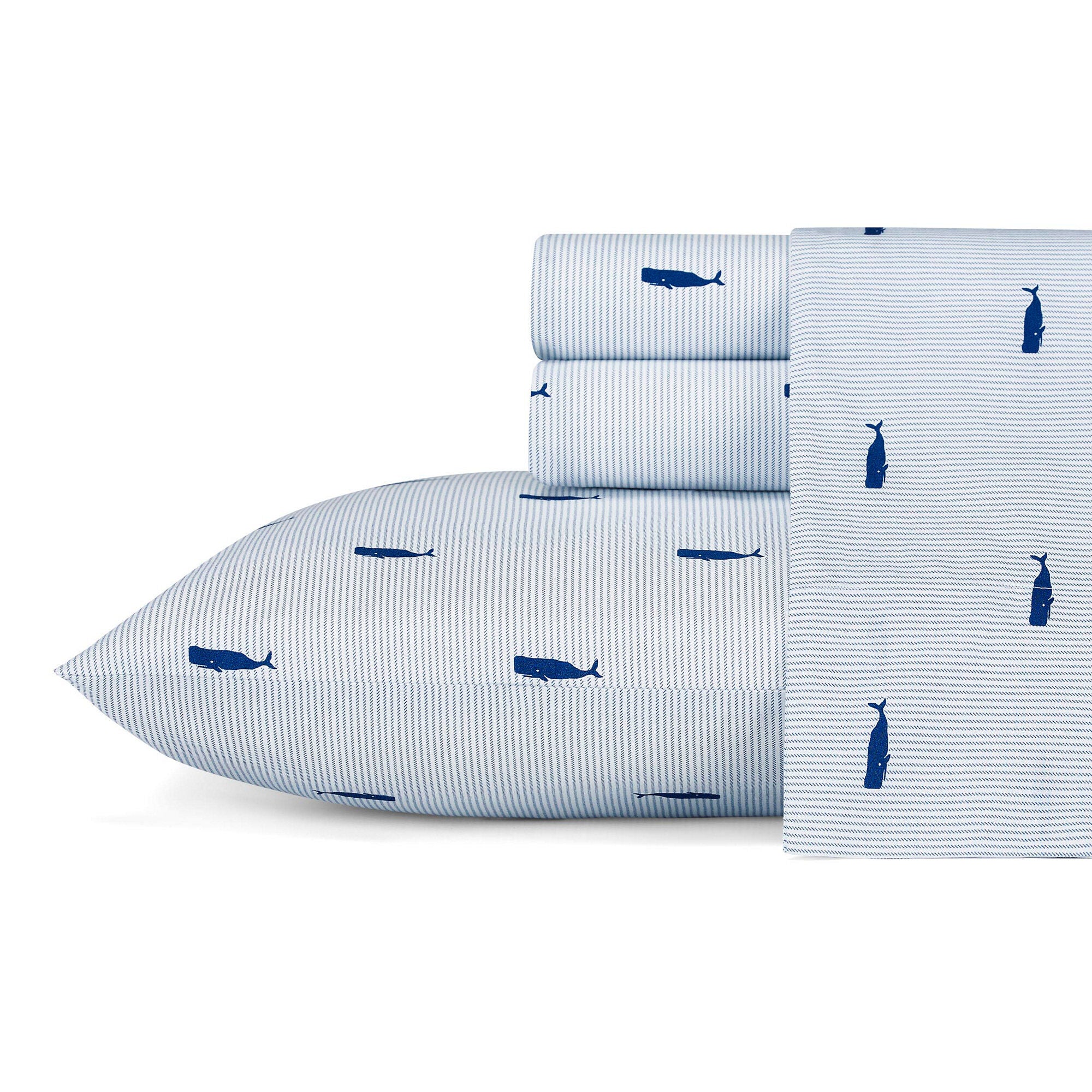 2043 Nautica Whale Stripe Blue Sheet Set