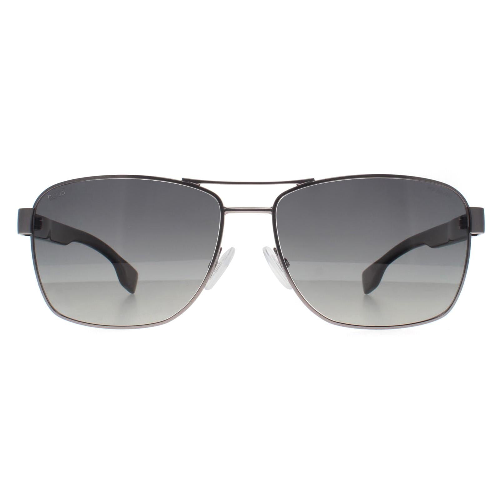Hugo Boss Sunglasses BOSS 1559/O/S R80 WJ Matte Dark Ruthenium  Grey Gradient Polarized