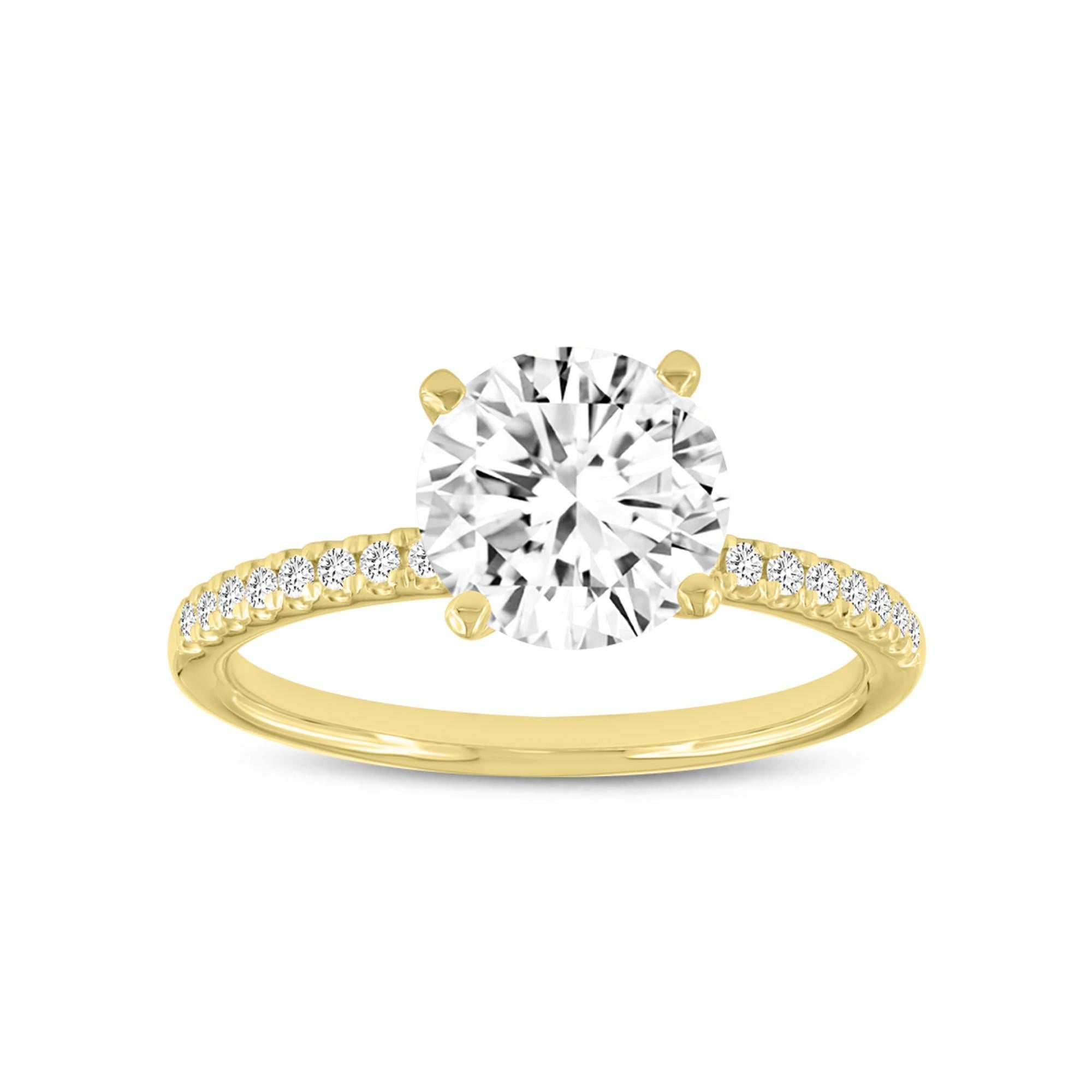 3939 Zorba 14K Yellow Gold Emerald Lab Grown Diamond  Engagement Ring   2.15 Ct