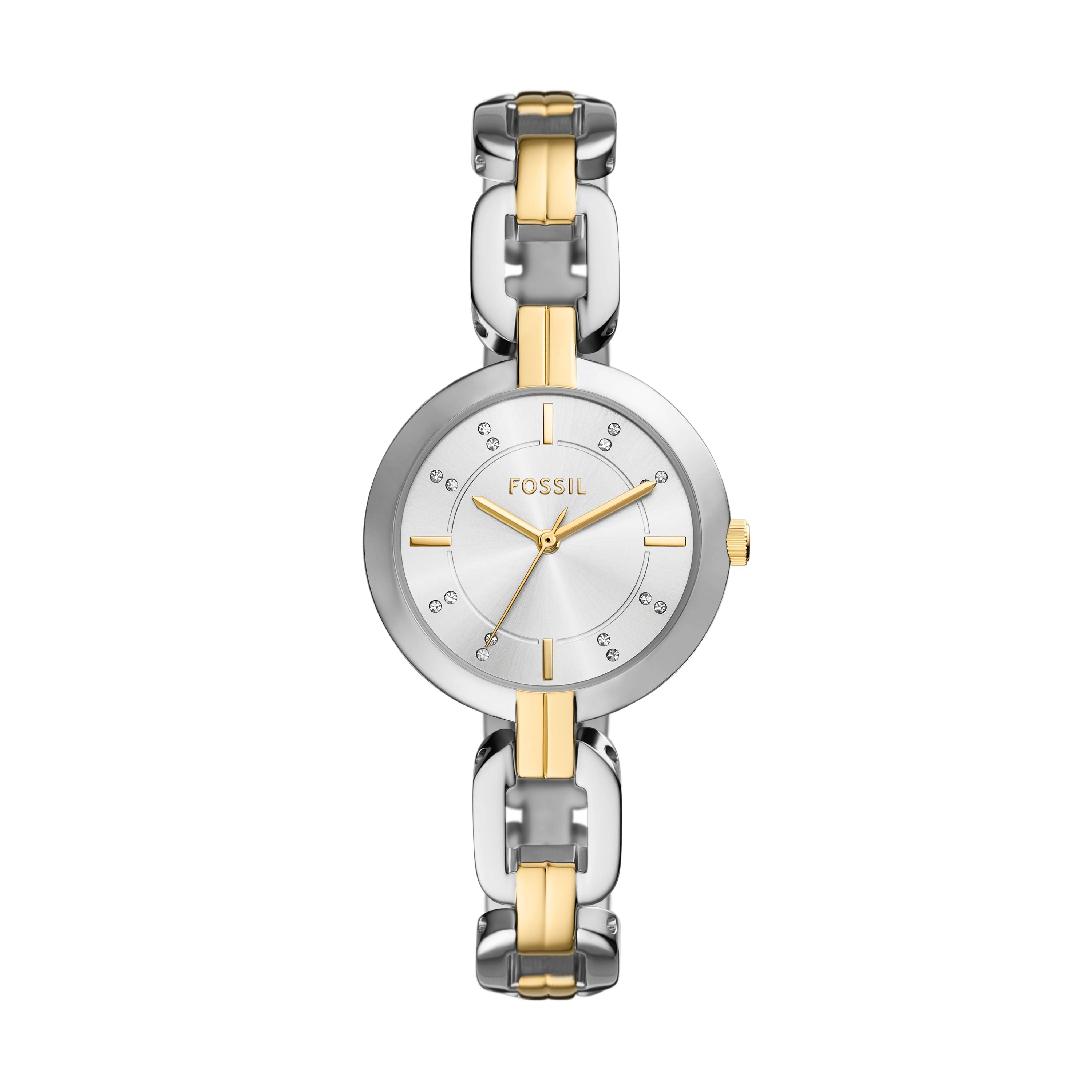 2147 Fossil Women's Kerrigan Three Hand  Two Tone Stainless Steel Watch