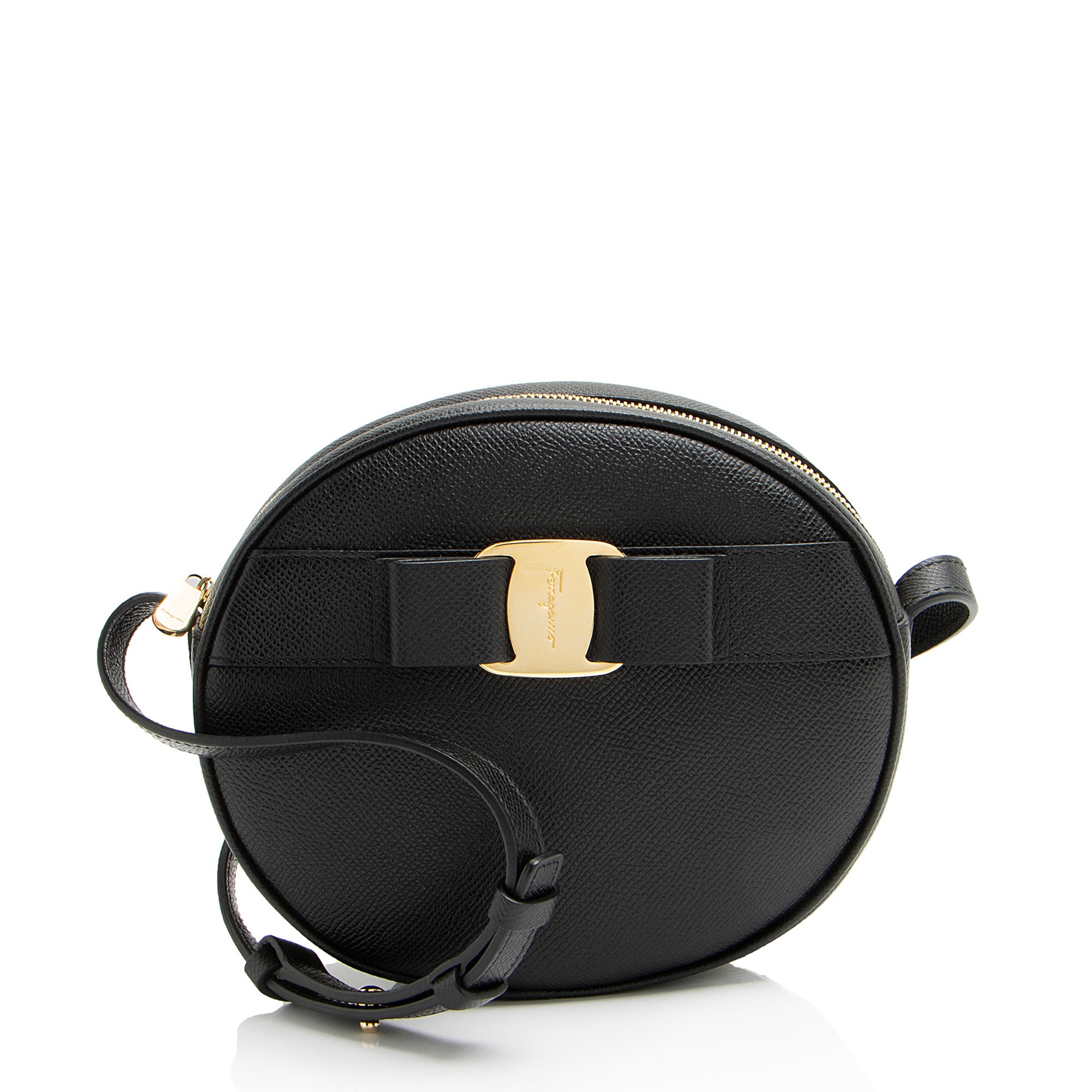 2869 Salvatore Ferragamo Saffiano Vara Round Crossbody