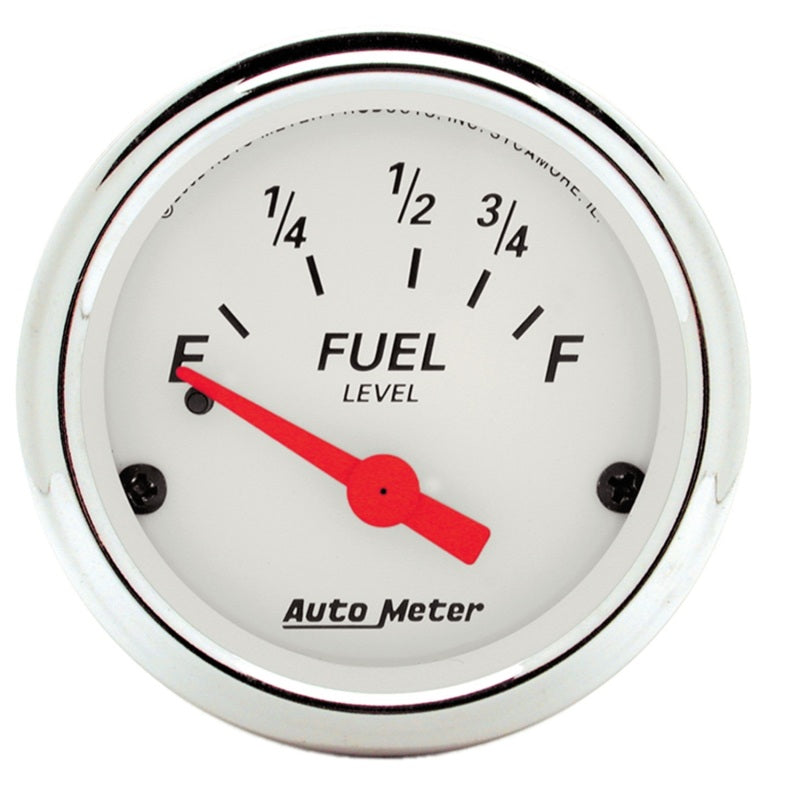 AutoMeter Gauge Fuel Level 2 1/16in. 73 Ohm(e) to 10 Ohm(f) Elec Arctic White