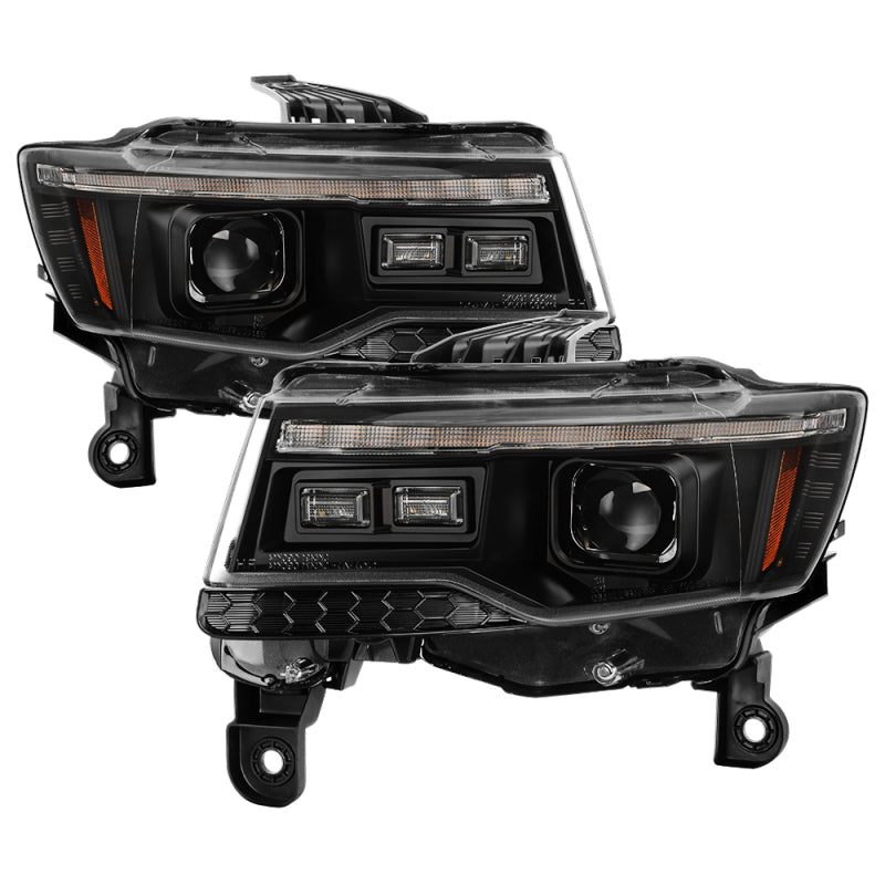 Spyder 14 21 Jeep Grand Cherokee Proj Headlights   Halogen Model Only   PRO YD JGC14HALSI SBGR BK