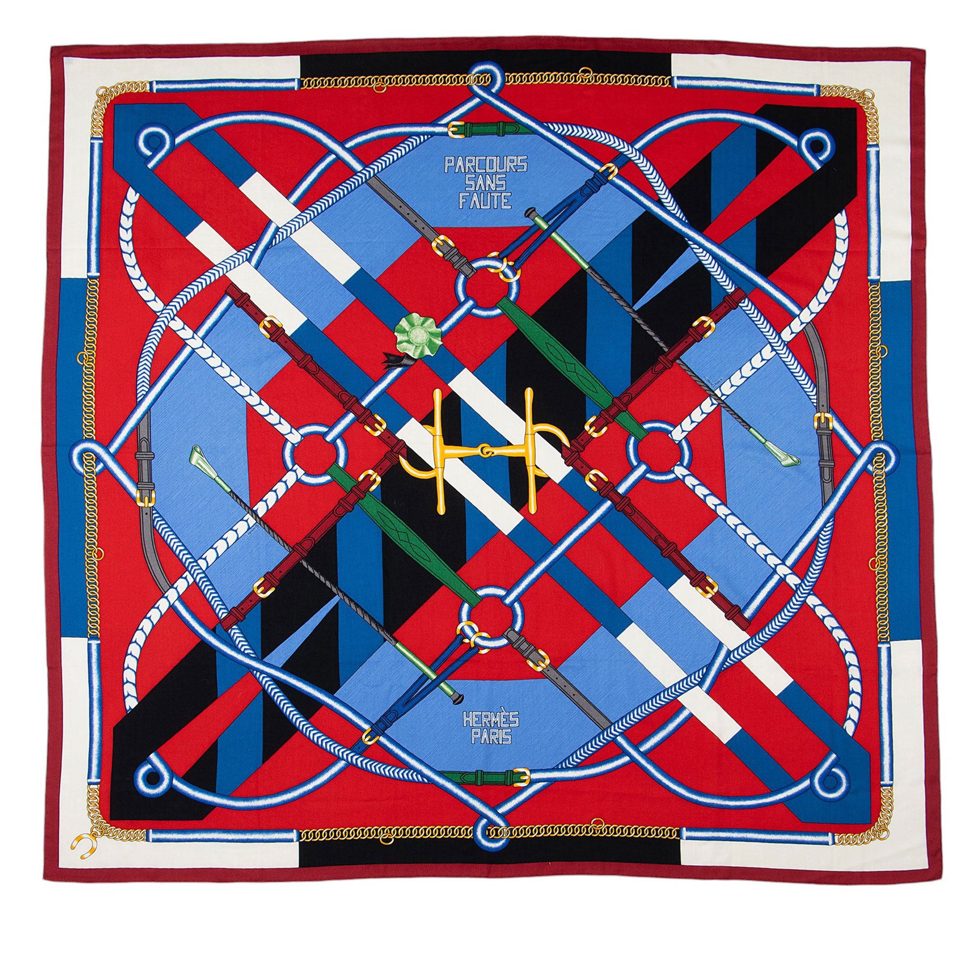 2869 Hermes Cashmere Silk Parcours Sans Faute 140cm Shawl