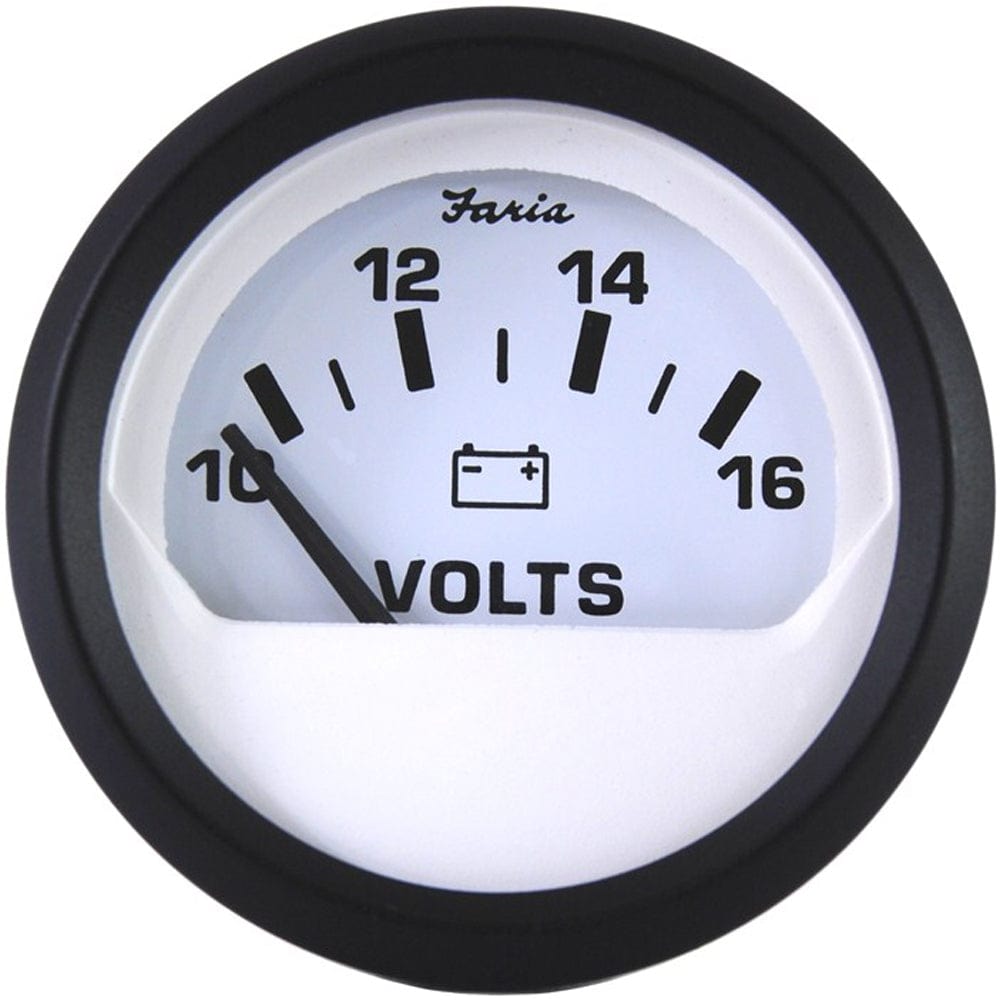 FARIA BEEDE INSTRUMENTS Faria Euro White 2" Voltmeter (10 16 VDC) [12911]
