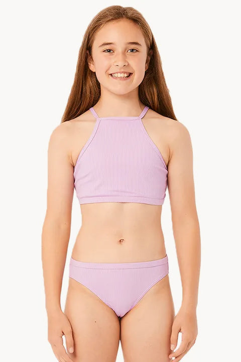 RIP CURL Girls Lux Rib High Neck Crop Set