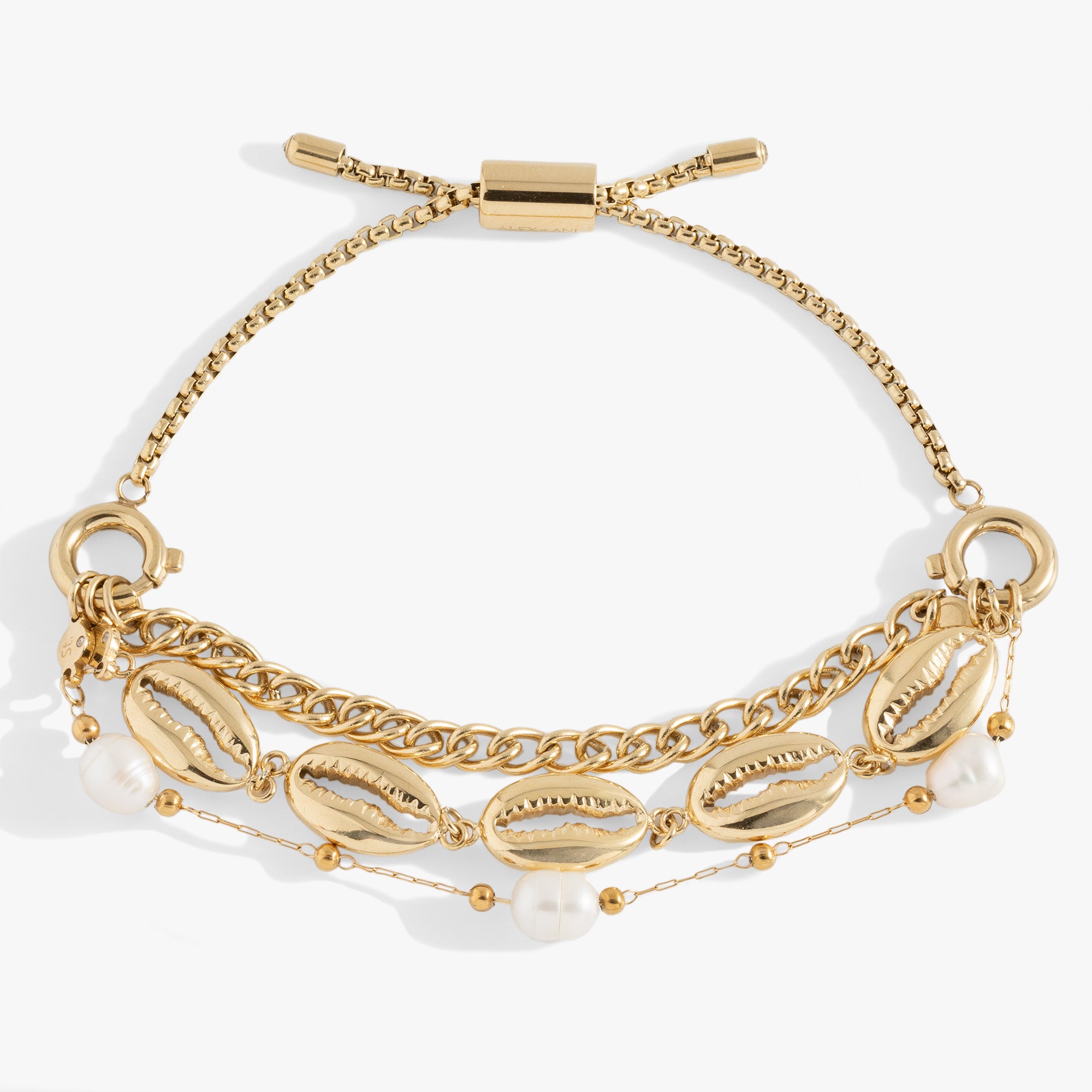 ALEX AND ANI Pearl Cowrie Stranded Bracelet