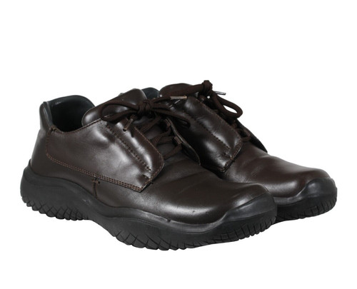 Prada AW99 Vintage Chunky Derby Taglia US9.5 UK8.5 Pelle Marrone Vibram Punta Quadrata