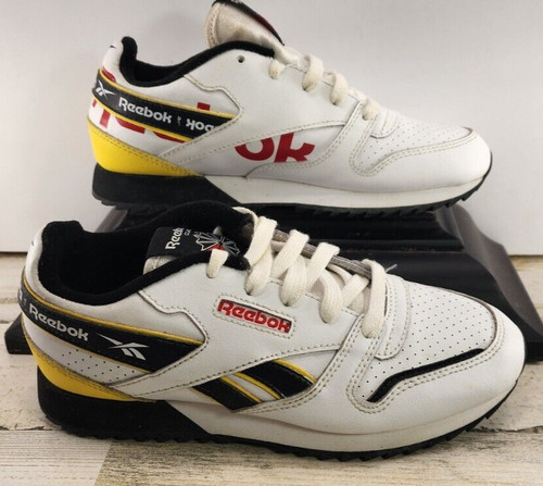 Reebok Classic Leather Ripple Shoes White Primal Red Yellow EG5242 Size 3