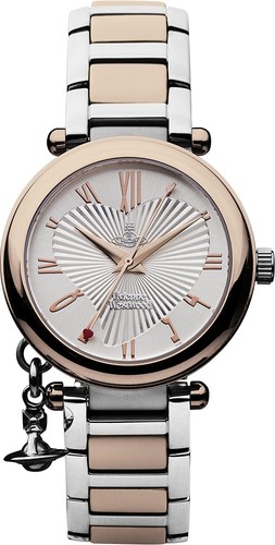 Vivienne Westwood VV006RSSL Orb Time Machine Silver Leather Quartz Watch