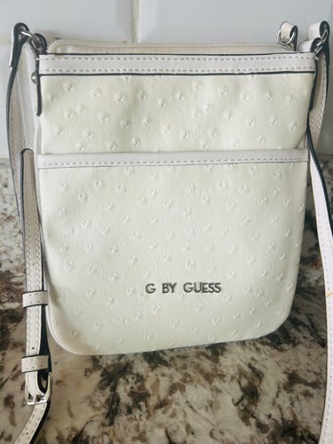 Borsa a tracolla G by GUESS bianca finto struzzo
