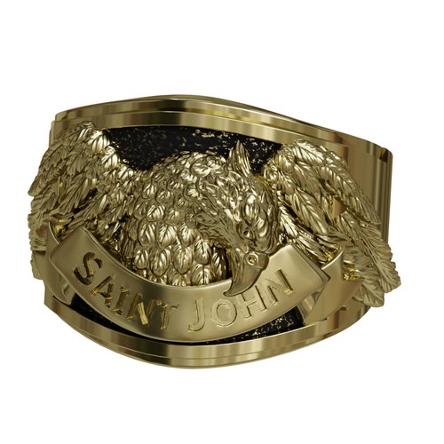 Eagle Of Saint John Ring Catholic Christian Brass Jewelry