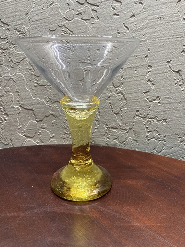 fire and light signed Citrus Yellow martini glass