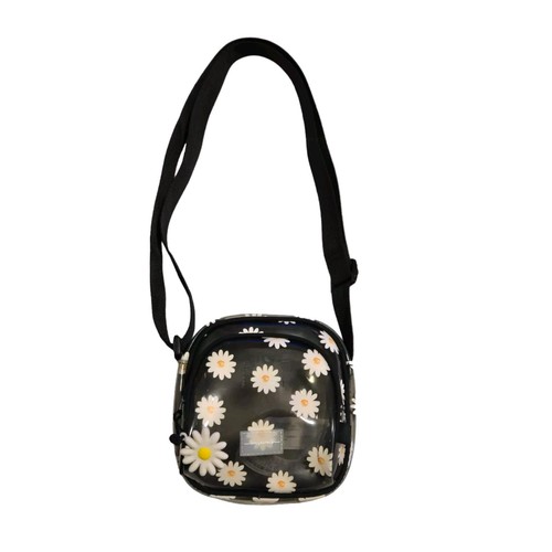 Borsa Zara Trasparente Stampa Margherita Fumè Love Yourself Tracolla Regolabile