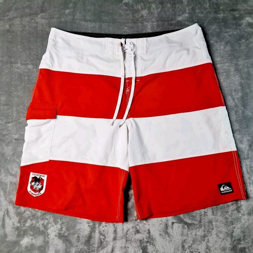 GEORGES HOBEIKA Quicksilver NRL St George Dragons Size 38 Mens Knee Length Board Shorts Swimmers