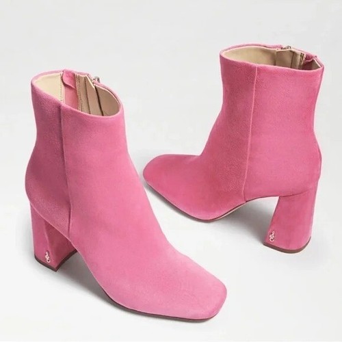 SAM EDELMAN Codie Women's Ankle Boot Suede Pink Confetti Sz 7 NIB