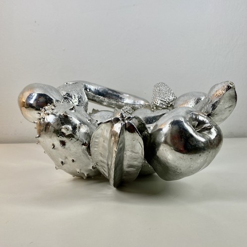 2005 HARRY ALLEN Reality Fruit Bowl AREAWARE Silver Modern Sculptural Art Banana
