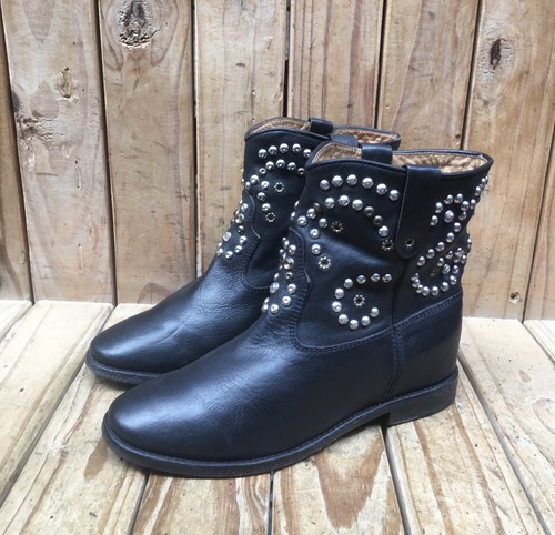 ? stivali donna isabel marant Etoile neri in pelle borchiata EUR 37 US 7 UK 4