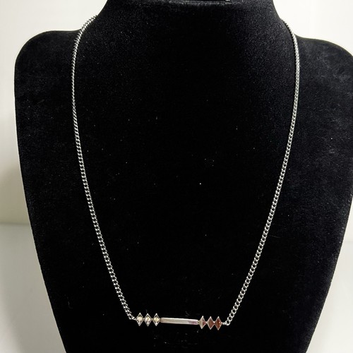 925 Black Sterling Silver AZLEE Genuine Diamond Pendant Chain Necklace 6.81g