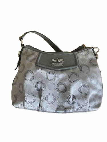 Coach #G1082 44379 Madison Dotted OP ART Gray Handbag