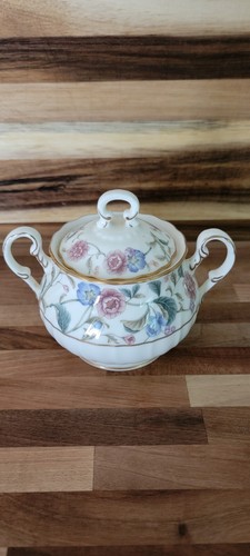 Zuccheriera Noritake La Prada 4703 Bone China con coperchio Made in Japan oro floreale