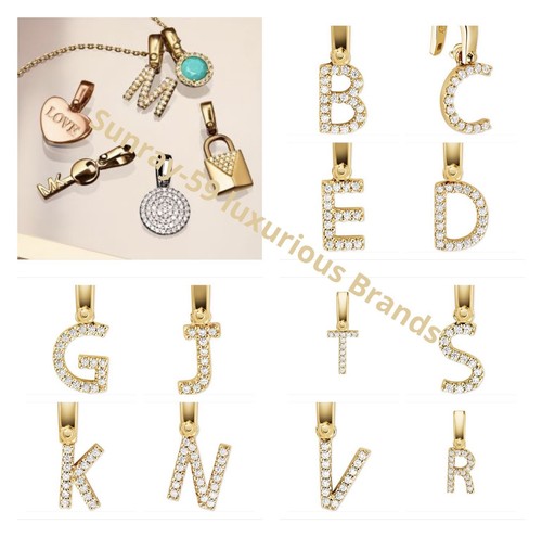 Ciondolo lettera Michael Kors donna personalizzato Kors argento sterling placcato oro 14 carati