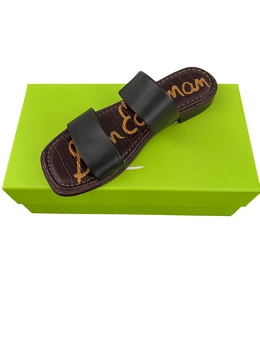 Sandali donna Sam Edelman Haydee in pelle nera taglia 7 5 M nuovi con scatola