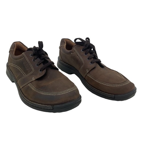 Ecco Men's Brown Leather Casual Sneakers Size 10 Preowned EU 43