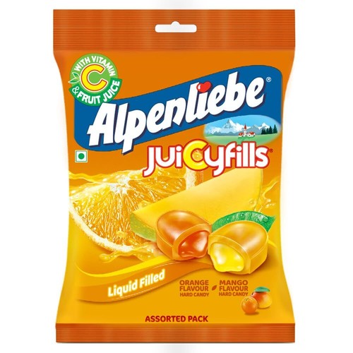 Alpenliebe Riempimenti Succosi  Aroma Arancia e Mango  Sacchetto di Caramelle Assortito  324 g  90