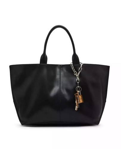 STEVE MADDEN Alyson large tote bag with charms   BLACK